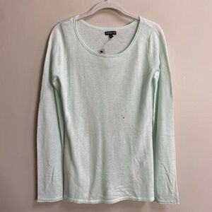 Express Mint Green Lightweight Scoop Neck Merino Wool Blend Sweater Size Medium